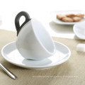 Customized logo bulk china tea cup and saucer sets with silicone handle